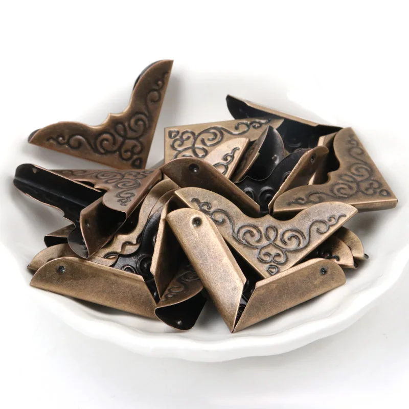 20 шт. бронзовые металлические книги угловые протекторы для коробки декора