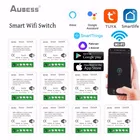 Умный универсальный выключатель Aubess Tuya, дистанционное управление через приложение, работает с Alexa Google Яндекс Alice, Wi-Fi, выключатель