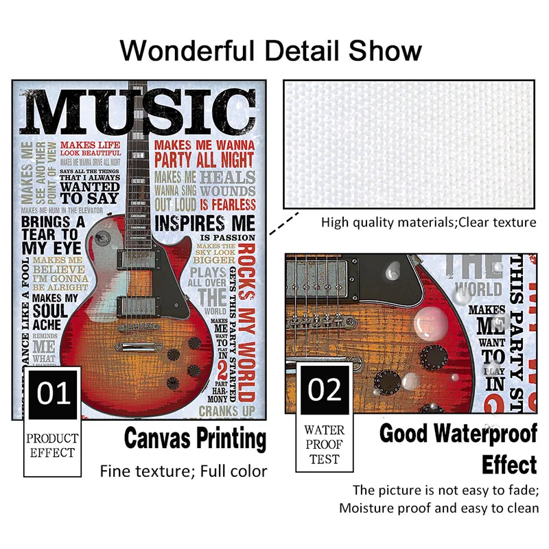 

Abstract Canvas Prints Pictures Wall Art Guitars Instrument Collections Music Painting Home Decor Nordic Poster Living Room