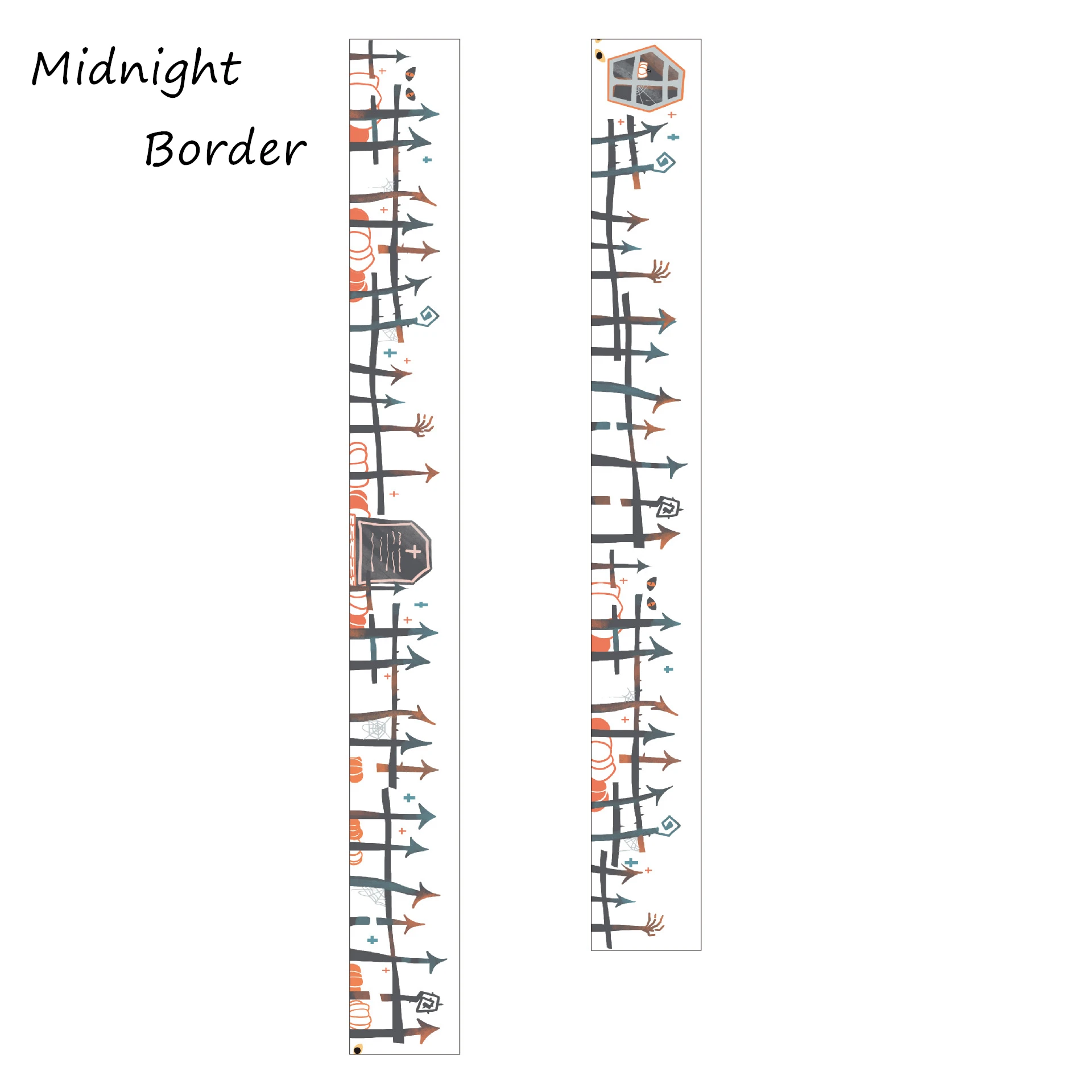 Midnight Border 20/40/60 мм х 5 м мультфильм ведьма малярный скотч японский декоративная широкая лента васи пижамный комплект на Рождество, специальная лента Washi школьные принадлежности - Цвет: Midnight Border