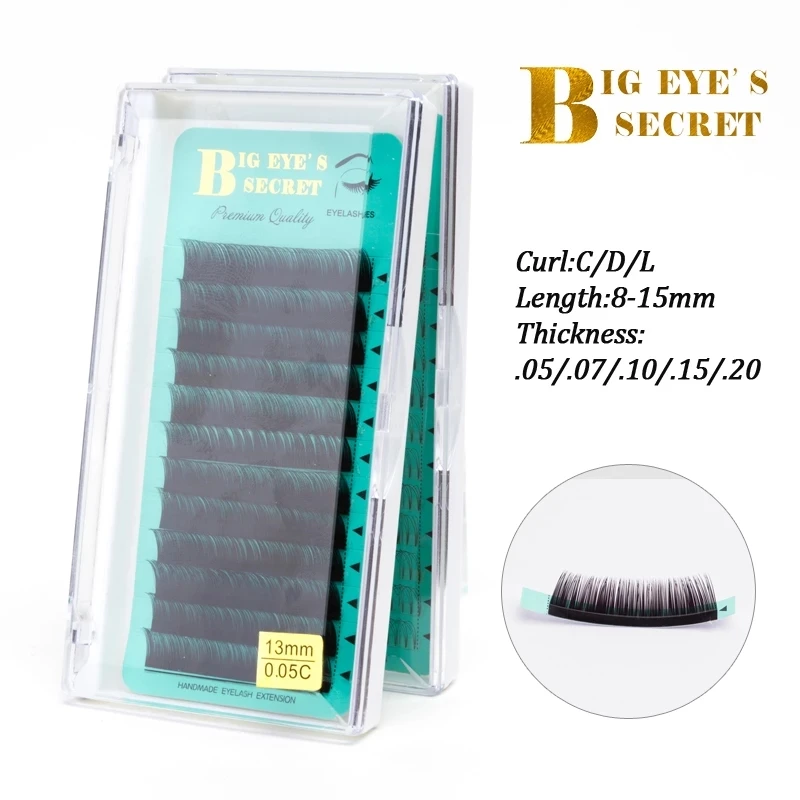 

BES Eyelash Extension 12 Lines Silk Cilios Soft Professionals Classic Individual Eye Lash Extensions B C D Curl False Lashes