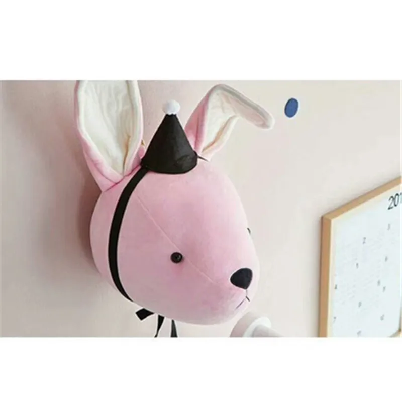 Rabbit and Hat Милый 3D золотая корона Лебедь настенный арт висячая девочка кукла Лебедь мягкая игрушка голова животного Настенный декор для детской комнаты подарок на день рождения - Цвет: Rabbit and Hat