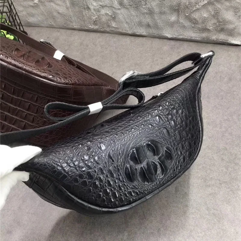 Мужские поясные сумки из натуральной крокодиловой кожи маленькие повседневные