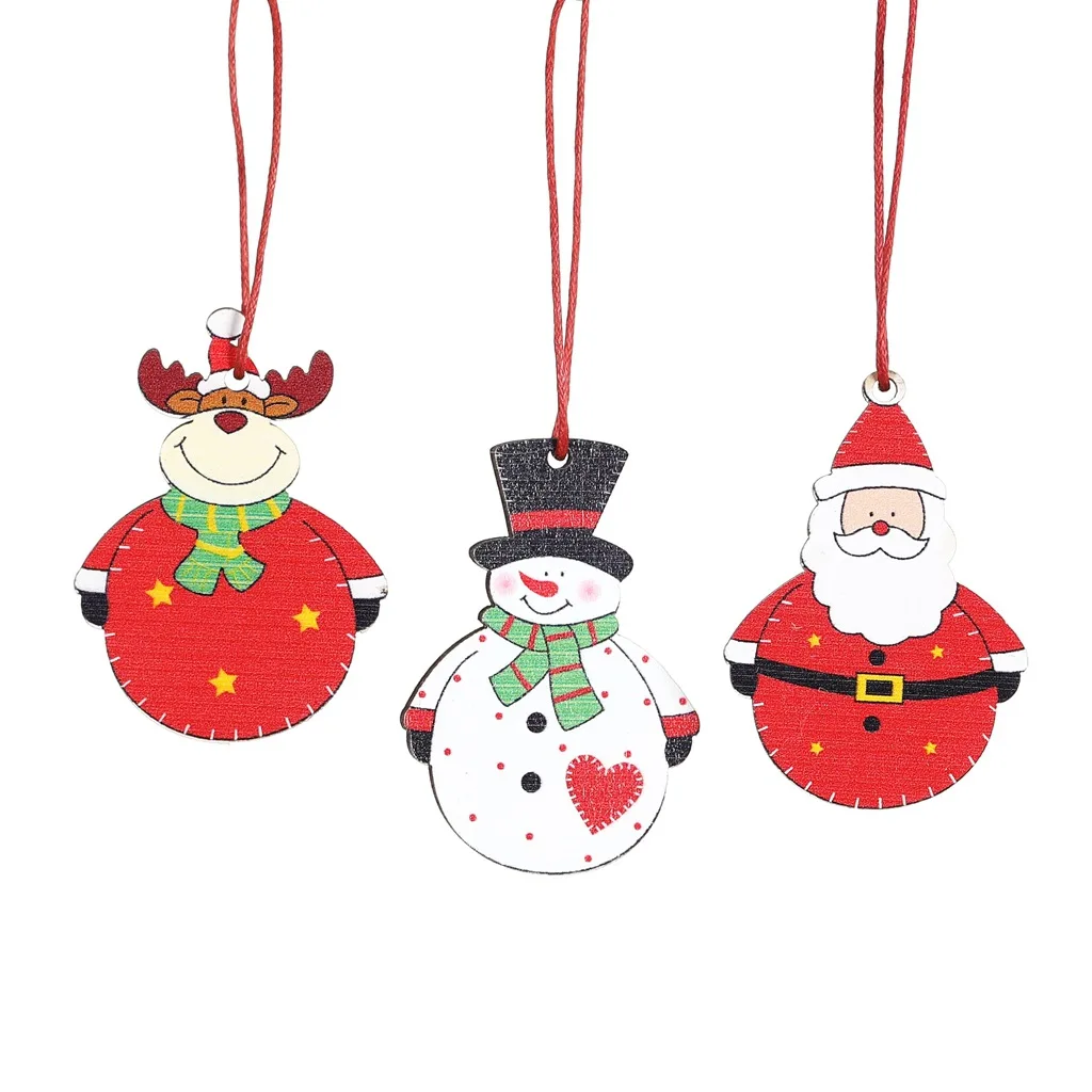 Елочные украшения деревянная подвеска гирлянда Рождественское украшение