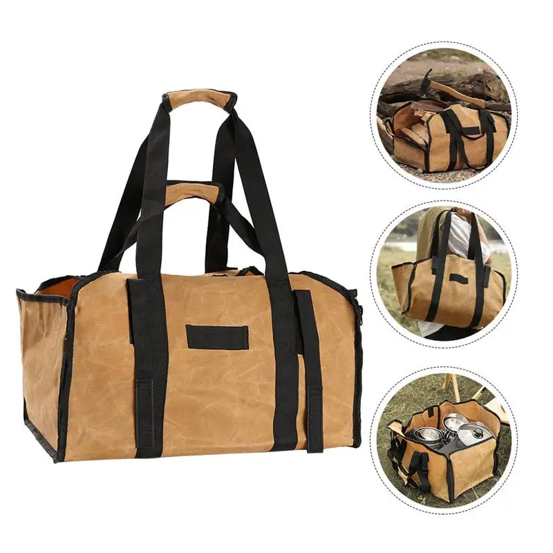 

1pc Multipurpose Practical Convenient Portable Folding Firewood Bag Firewood Container
