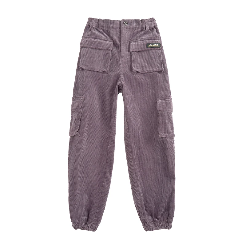 

2020 Children's Hip-hop Costume Corduroy Loose Pants Casual Sport Ballroom Dance Clothes For Kids Boys Fall Winter Trousers