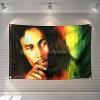 bob marley music banner holes wall hanging pop rock band signboard flag rock music stickers canvas painting tapestry wall art