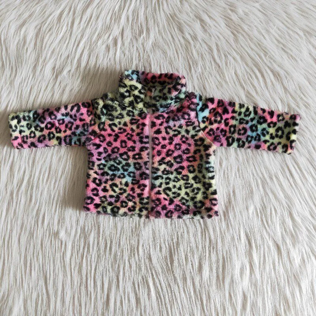 

2021 Winter coat for kids /Kid's multicolor leopard faux fur jacket / Baby girl glam faux fur coat / Girls coat