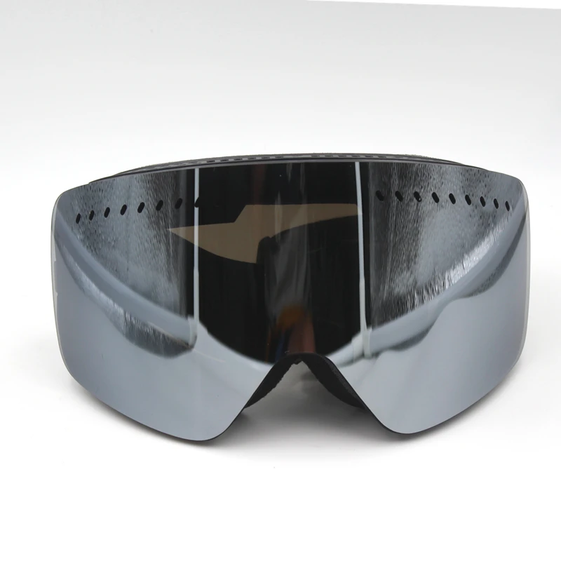 Серые линзы черная оправа лыжные очки с двойными линзами UV400 анти туман большая