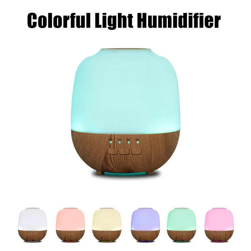 

Electric Aromatherapy Diffuser Essential Oil Mini Air Humidifier For Home Office Ultrasound USB Colorful Wood Grain Humidifier