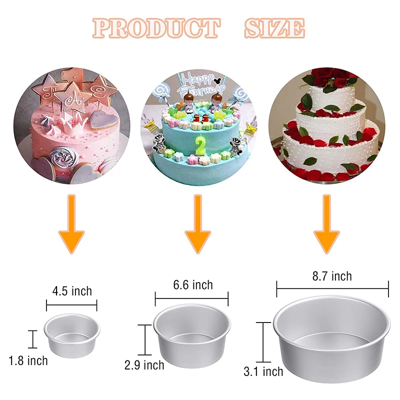 

Cake Pan Round Cake Pans Performance Aluminum Nonstick & Leak Proof Set Cake Pan, Perfect for Tier Smash Cake