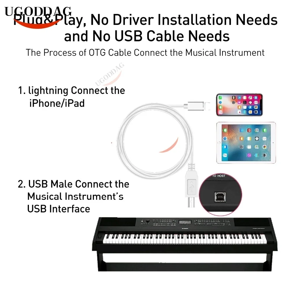 Высокоскоростной адаптер Lightning/MIDI Type B для iPhone 12 X XR XS 8 7 | Мобильные телефоны и