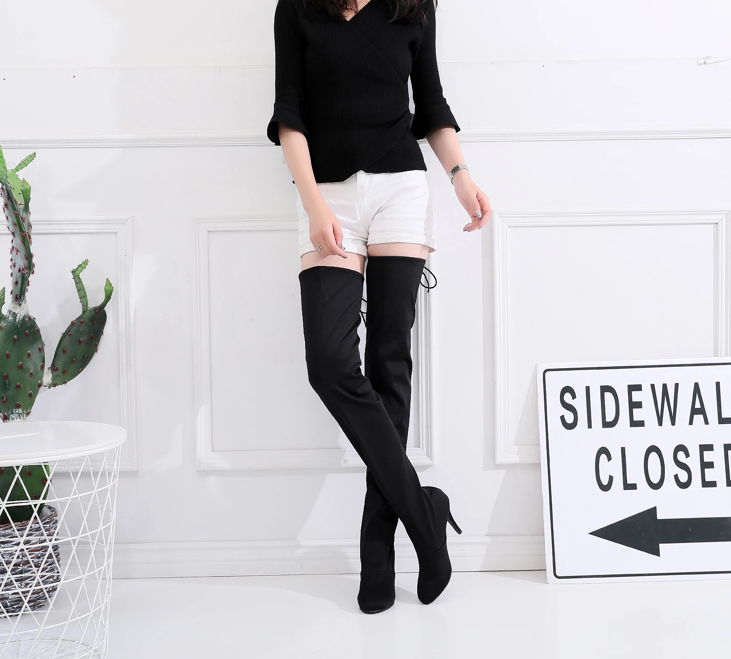 Танцевальные сапоги высокие бальные танцевальные туфли женские танго черного цвета с резиновой подошвой мягким каблуком танцевальная обувь.