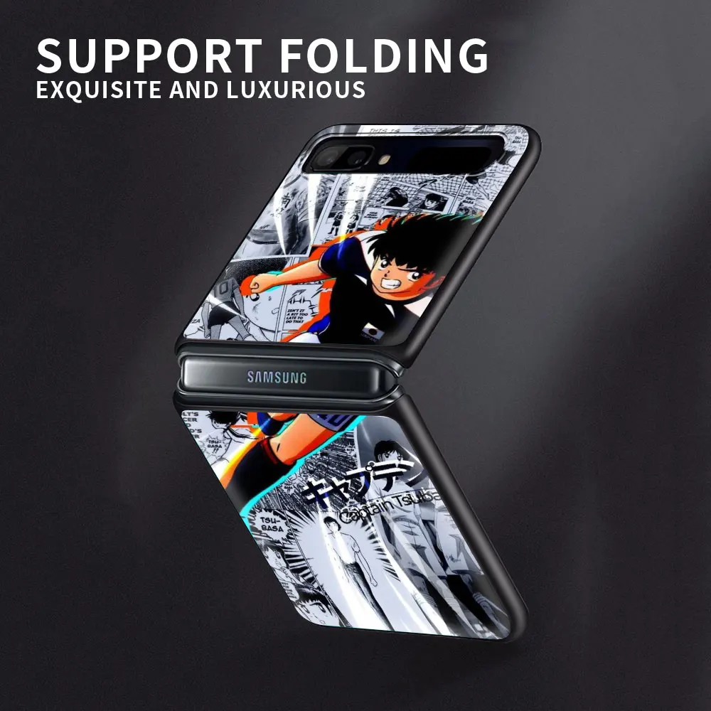 

Captain Tsubasa Ozora Genzo football Smartphone Shell for Samsung Galaxy Z Flip Caso Soft Shell Black Fundas TPU Coque Case