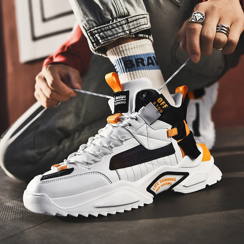 

New Trendy Chunky Men Sneakers Breathable Casual Shoes Oudoor Reflective Walking Hard-wearing Shoe Tenis Masulino Zapatos Hombre