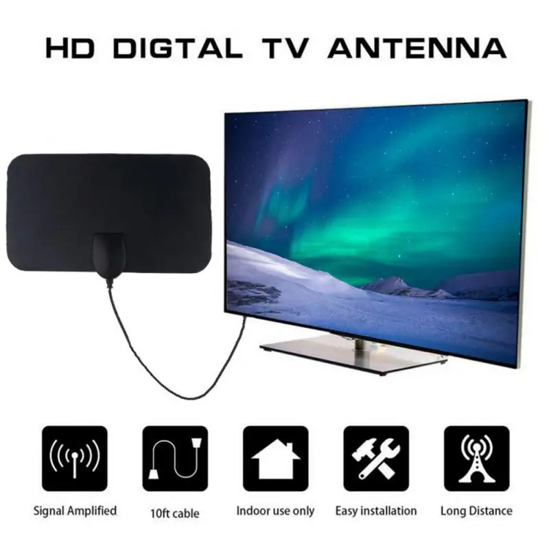 5000 Miles Range TV Antenna Digital HD Antena Indoor HDTV 1080P 4K TV Receivers 13ft Cable DVB-T2