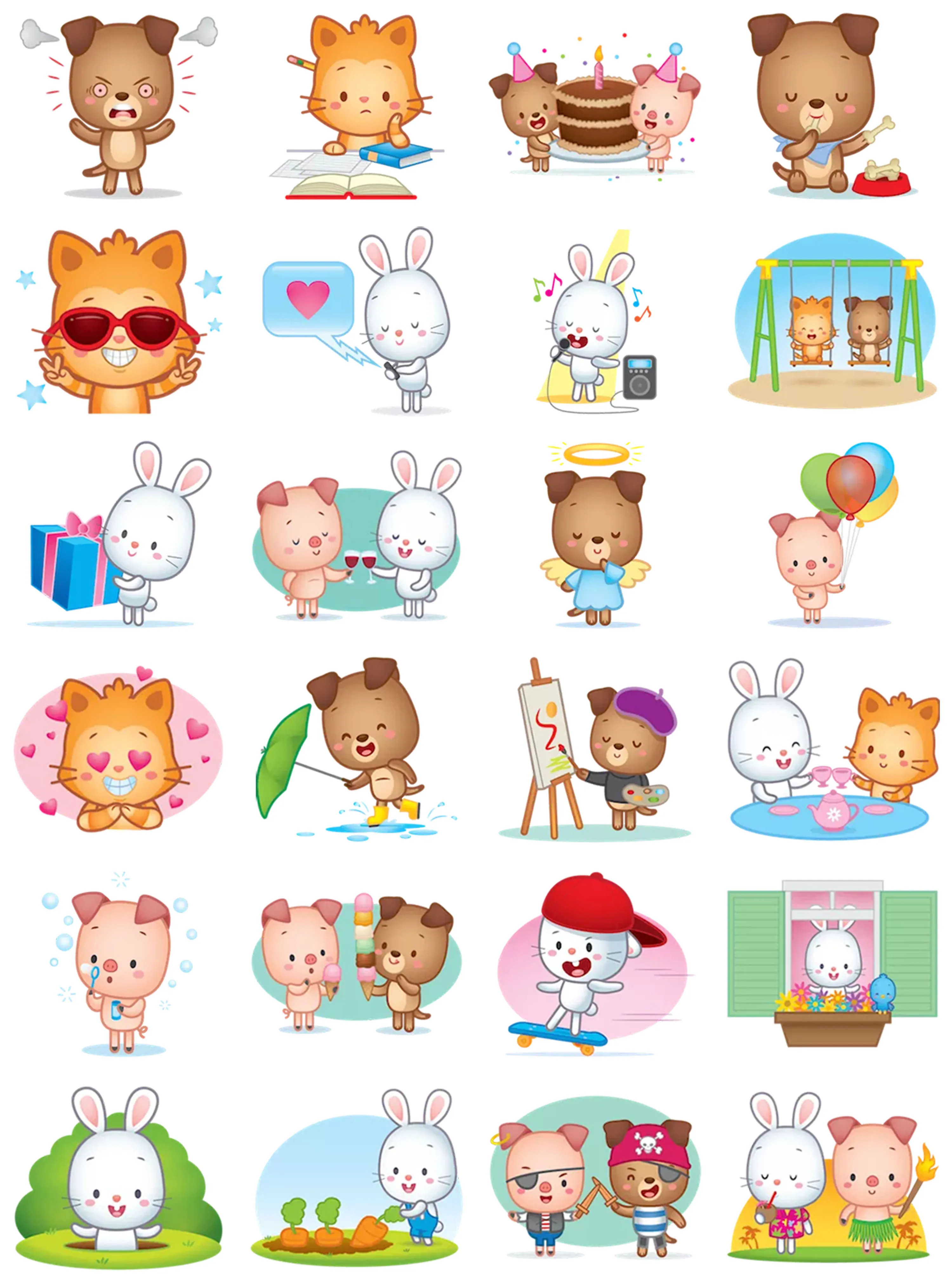 23 шт. бумажные наклейки в виде мультяшных животных | Игрушки и хобби