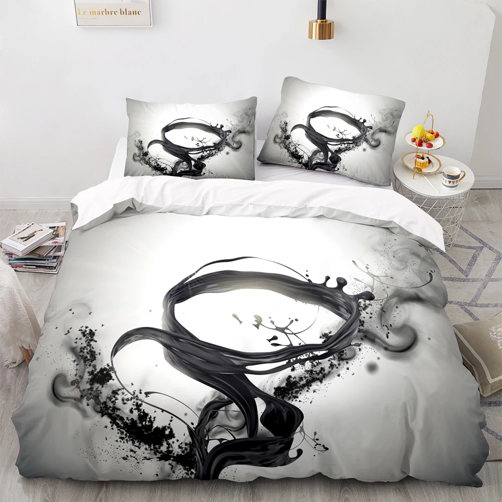 

Minimalism Blue Smoke Pattern Bedding Set, 203229 Duvet Cover Set With Pillowcase, 220260 Quilt CoverKing Blanket Cover