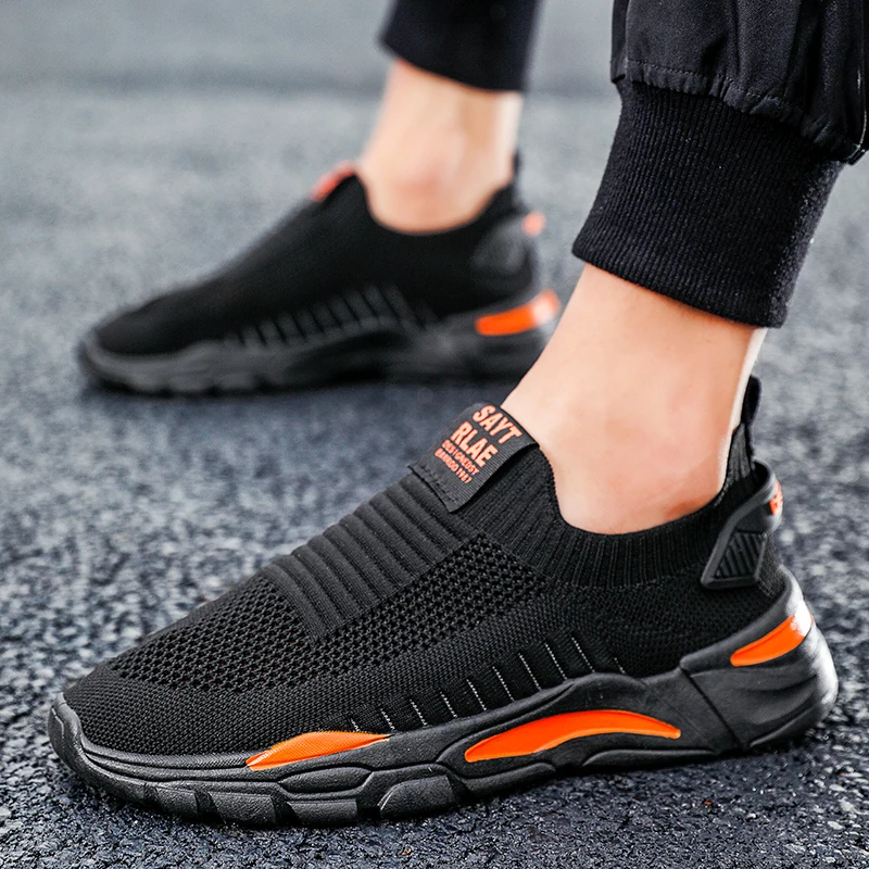 

Mens Running Shoes Slip On Mesh Breathable Platform Male Footwear Lightweight Hard Wearing Soft Big Size Fashion Mens Sneakers