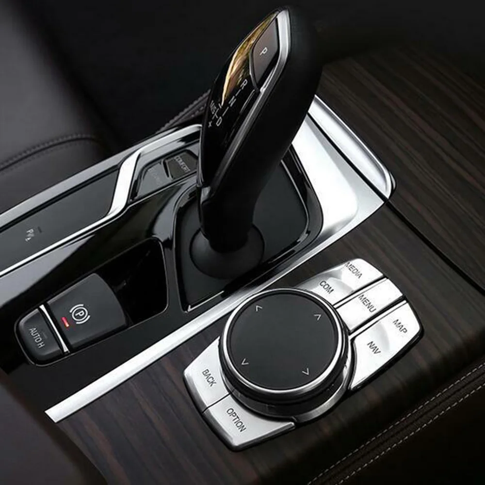 

Inner Button Trim Silver Sticker Auto Car Cover For BMW X3 G01 2018-2019 Interior Multimedia Accessories