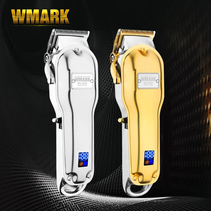 

WMARK NG-2020B металлическая Беспроводная Машинка для стрижки волос с ЖК-дисплеем, 2500 мАч, Беспроводная Машинка для стрижки волос золотого цвета