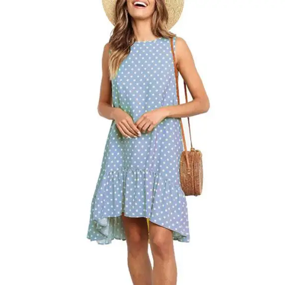 Летнее платье женское Новое винтажное свободное сексуальное без рукавов