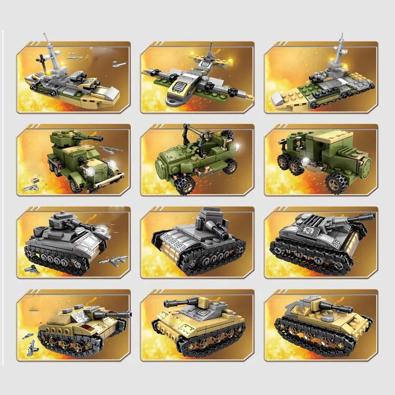 Военная серия военно морской летательный аппарат танка бронеавтомобиль DIY