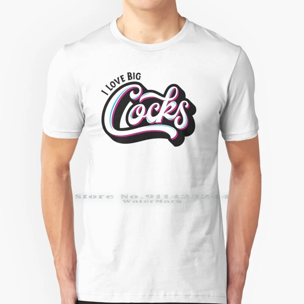 Футболка с надписью I Love Big Cocks 100% хлопок | Мужская одежда