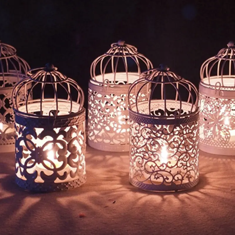Полые подвесная клетка для птиц Подсвечник Классический Свечи Tealight