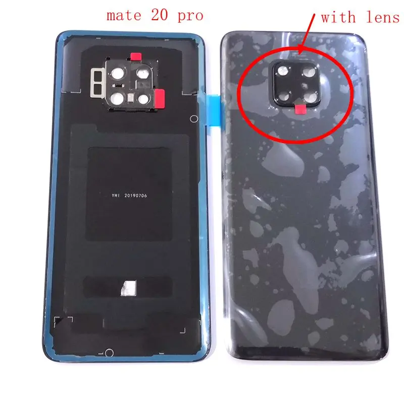 

Крышка батарейного отсека для Huawei mate 20 pro, задняя крышка корпуса для mate 20pro, задняя рамка, Стеклянные запасные части с объективом камеры