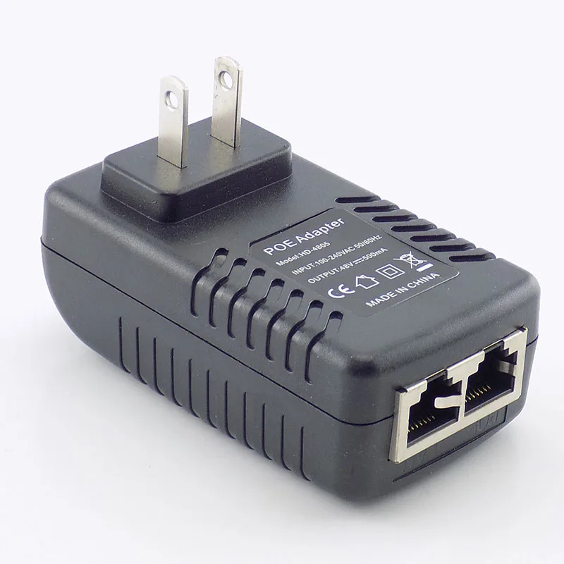Постоянного тока 48В 0.5A 24W Poe Мощность поставить Инжектор POE коммутатор адаптер для