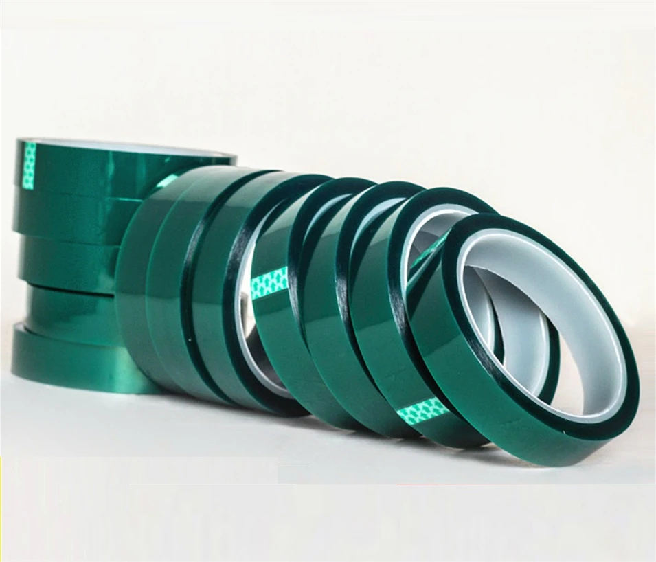 

66 Meters x Thickness 0.06mm High Temperature Green PET Tape PCB Masking Tape 50mm/100mm/120mm/200mm/400mm