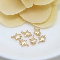 15606pcs 6x9mm 24k champagne gold color plated brass 2 holes star charms high quality diy jewelry accessories