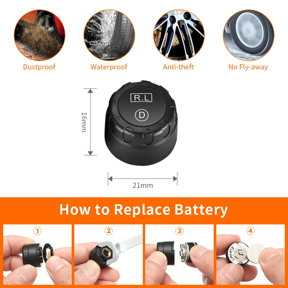 Zeepin C100 TPMS USB прикуриватель с ЖК-экраном система контроля давления в шинах с 4 внешними датчиками давления в шинах