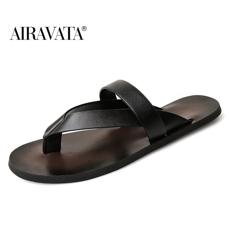 

Airavata Men's Beach Flip-Flops Slippers Summer Flat Outdoor Fashion Casual Breathable Non-Slip Light Shoes Home Male Shoes