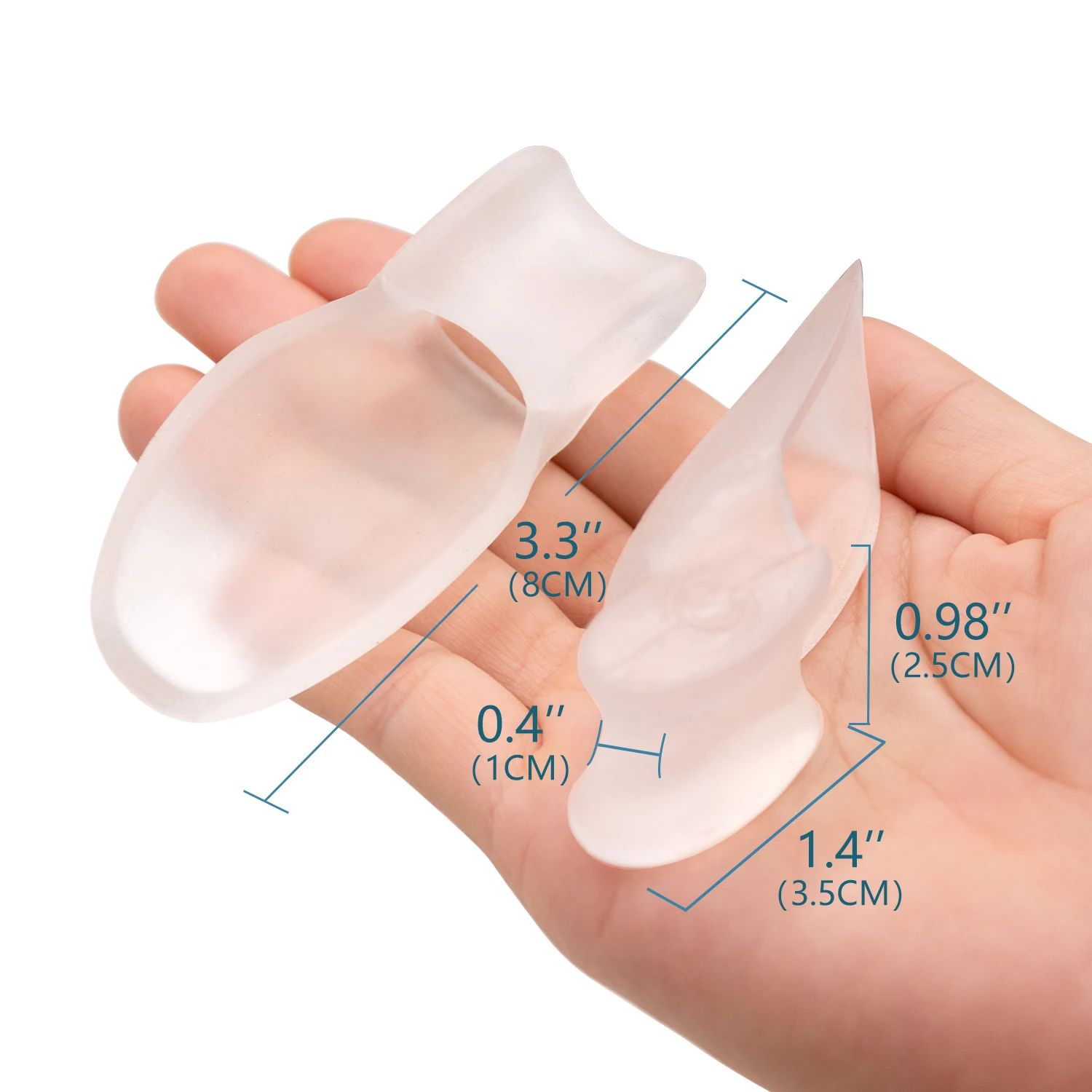 

2pcs Big Toe Separator Spreader Overlapping Foot Pain Relief Corrector Thumb Cushion Concealer Hallux Valgus Silicone Gel