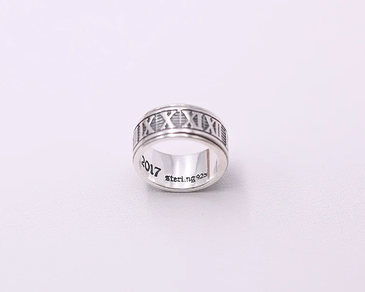 Вращающееся кольцо унисекс из серебра 925 пробы серебряное с арабскими буквами