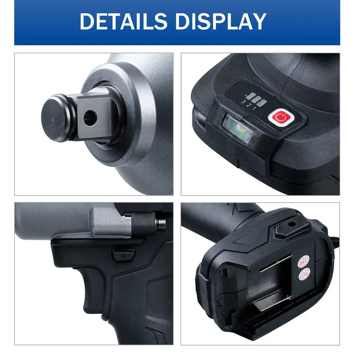 

1300N.m High Torque Brushless Electric Impact Wrench 3/4 inch Socket Wrench Power Tool for Makita 18V BL1850 BL1840 Battery