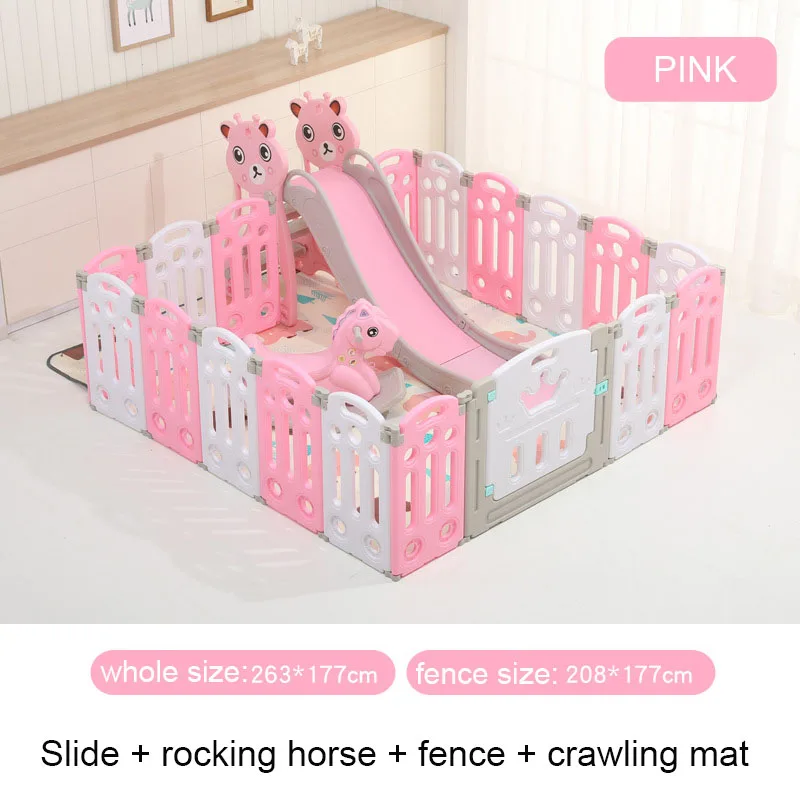Pink Combination 1 Супер Роскошный комбинированный детский манеж для детской площадки, детский манеж для детского бассейна, детская игровая площадка - Цвет: Pink Combination 1