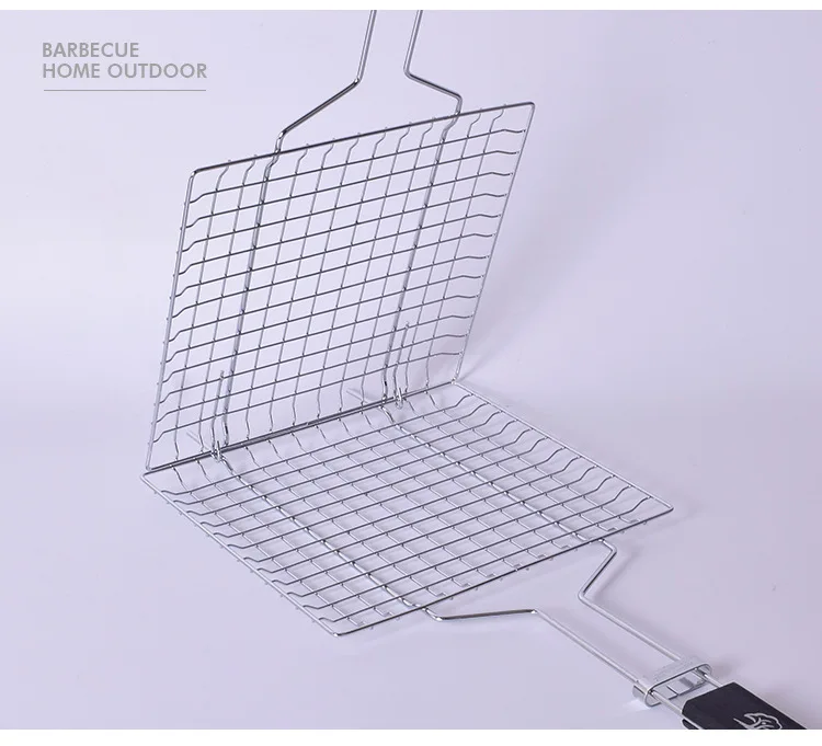 

Portable BBQ Grilling Basket Stainless Steel Nonstick Barbecue Grill Basket Tools Grill Mesh for Fish Hamburger