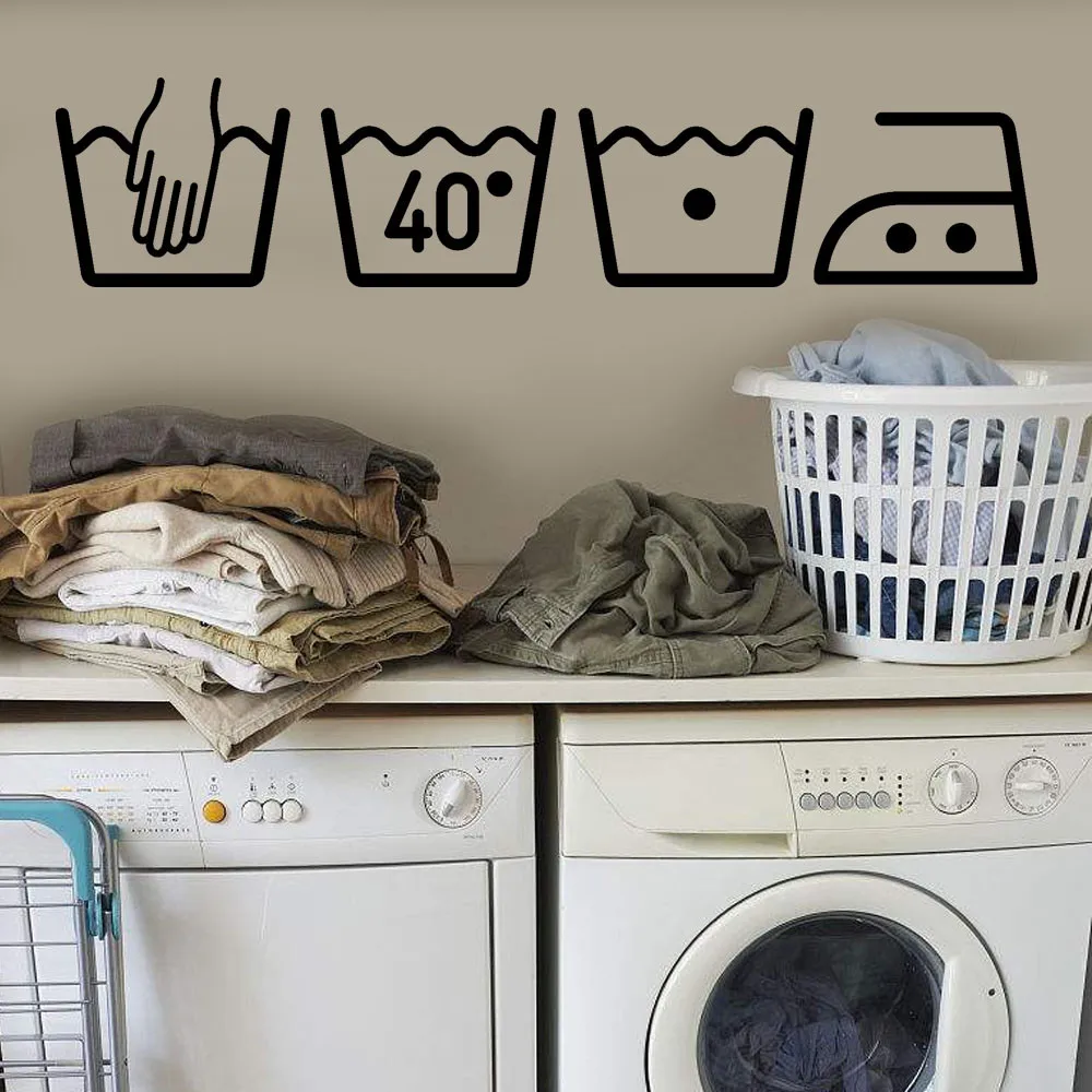 

Hot Sale Washing Machine Home Decor Laundry Room Decoration Removable Art Wall Sticker Vinyl Mural Decal