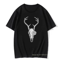 big discount mens t shirt deer skull flower short sleeve camisa tshirts summer fall top quality christmas xmas t shirts for bf