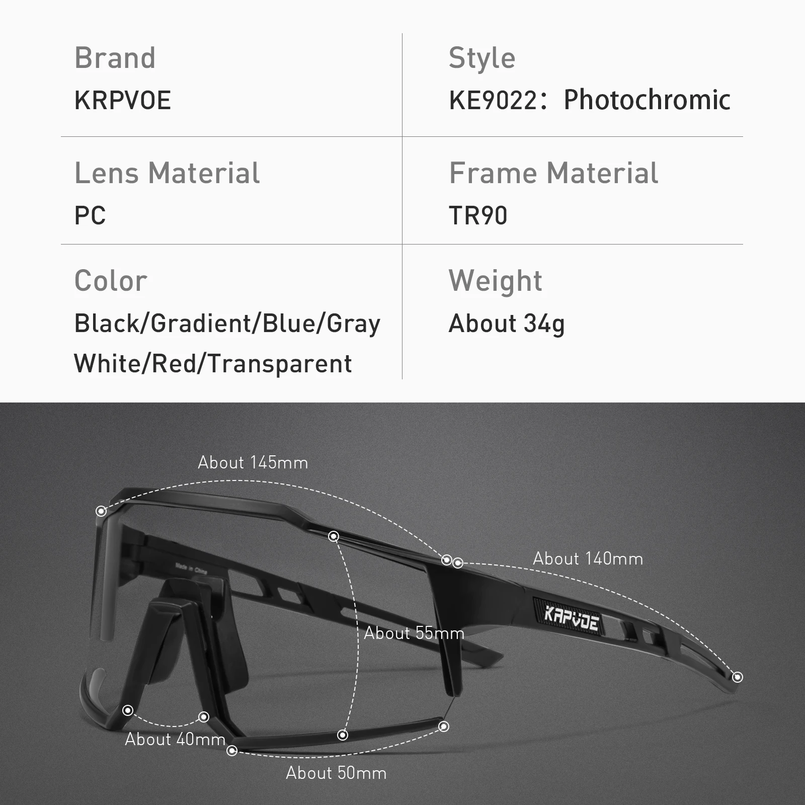 

KAPVOE Sunglasses Road Cycling Glasses UV400 Men Sports Mountain Bike Bicycle Riding Protection Goggles Photochromic Eyewear