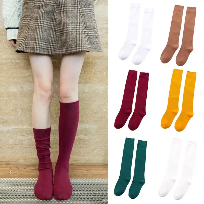 Японские осенние Хлопковые гольфы для женщин и девочек Harajuku Милые трикотажные