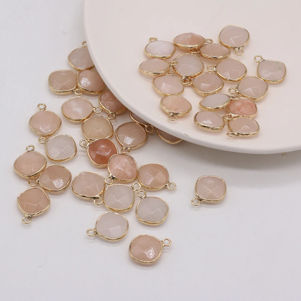

4Pcs Natural Stone Pendant Irregular Faceted Pendant Balmatin/Lapis Lazuli For Jewelry Making DIY Bracelet Earrings Accessory