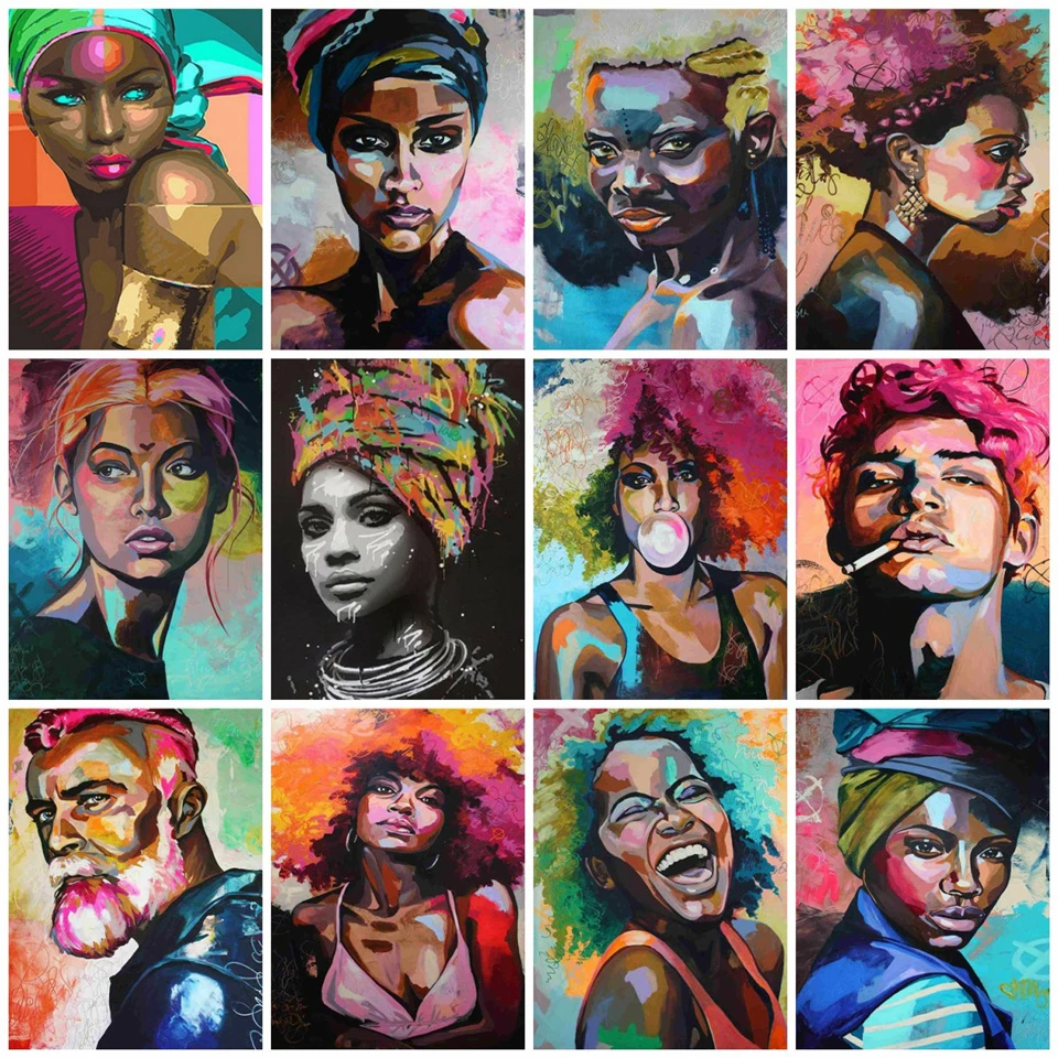 AZQSD Безрамная черная фотография на холсте картина по номерам Настенная для