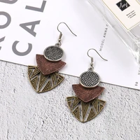 s463 bohemian fashion jewelry womens vintage earrings simple geometric patchwork multilayer dangle earrings