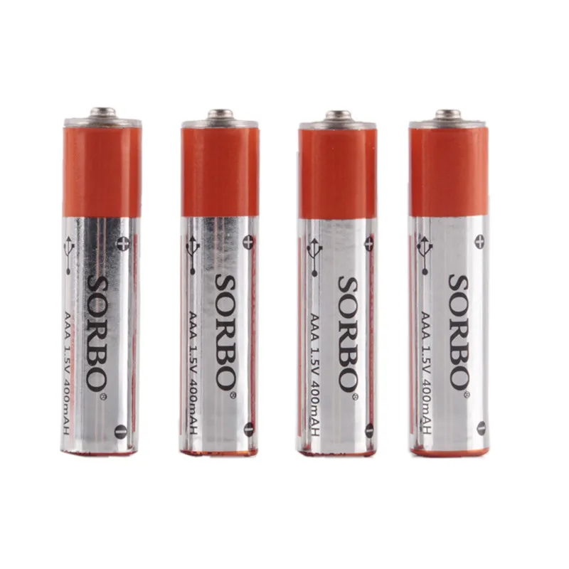 SORBO 1,5 V 400mAh Li-po AAA аккумуляторная батарея AAA Быстрая зарядка батарейки USB для микрофона геймпад Bateria