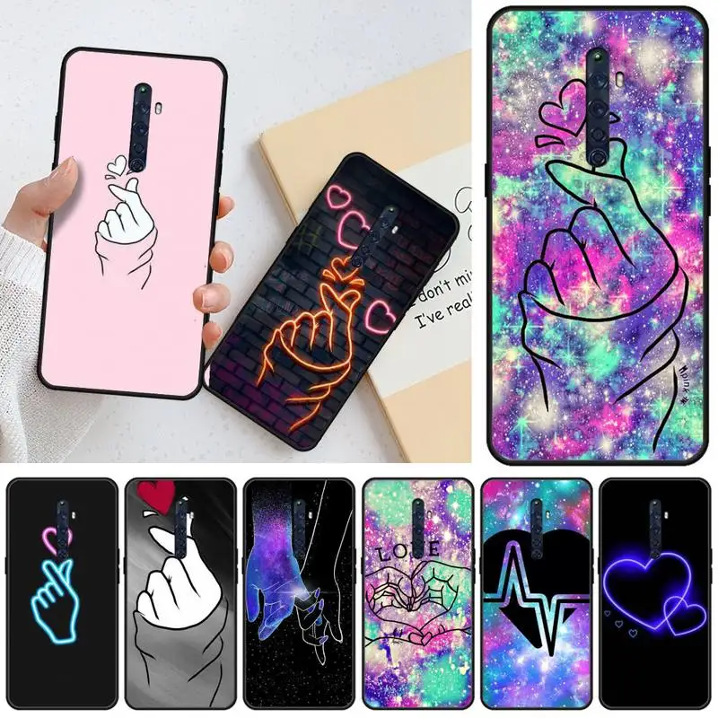 Роскошный Уникальный чехол Love on the finger kpop heart для телефона OPPO R11 11S plus RENO 2Z R15pro R17pro