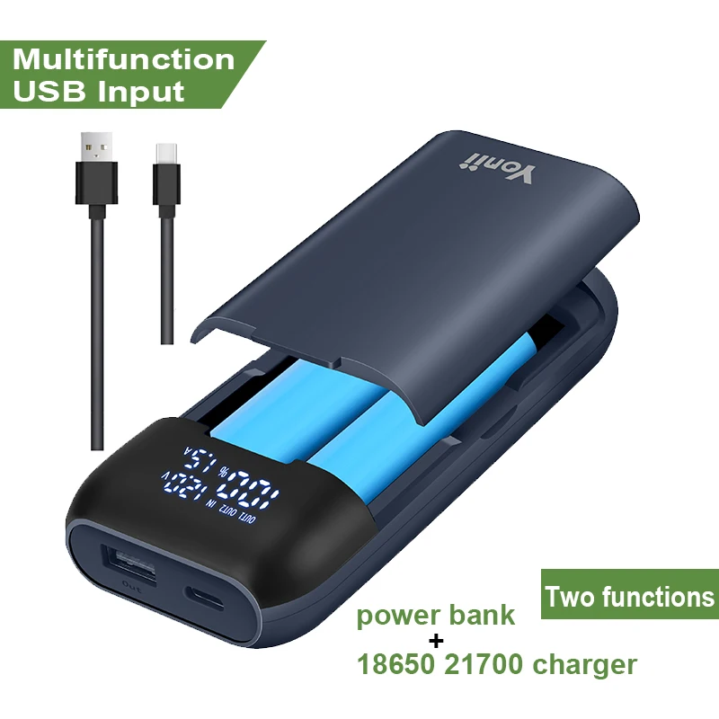 Черный Внешний аккумулятор PD2C для быстрой зарядки с портом USB Type C зарядное